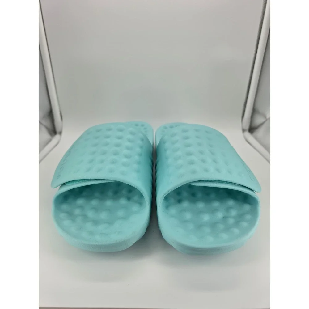 Adidas Adissage TND Cloudfoam Slides Light Blue Massage Sandals M 11 W 12 Teal